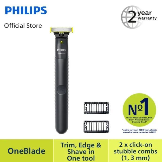 Gambar PHILIPS OneBlade QP1424/10 Alat Cukur Jenggot Kumis Hybird Elektrik - PLUS BUBBLE dari bangkitshell undefined Tokopedia