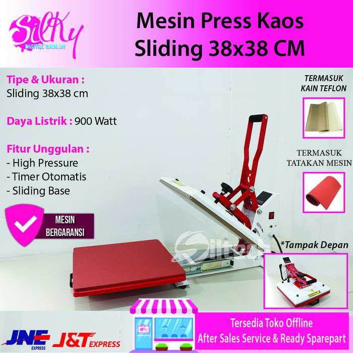 Gambar Mesin Press Kaos Baju Spring PER Technology & Gagang Double 38 x 38 CM - SLIDING MP38X38 dari Silky Digital Sablon undefined Tokopedia