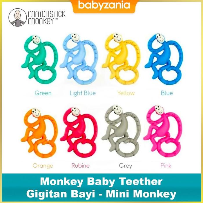 Gambar Matchstick Monkey Mini Monkey Teether Gigitan Bayi - Grey dari serbagunak undefined Tokopedia