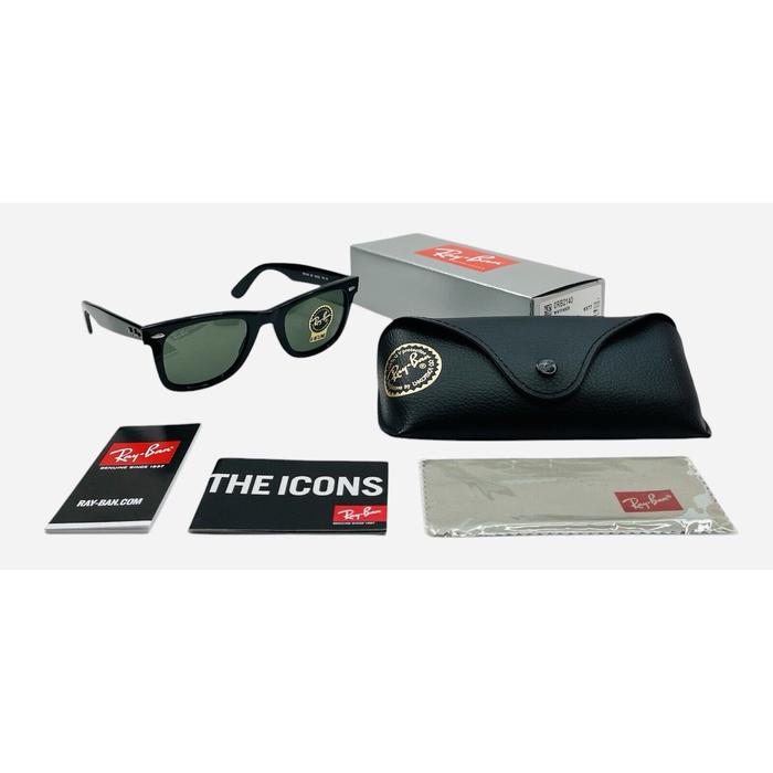 Jual Ray-Ban Wayfarer RB2140 901 Black Frame With Green Lens