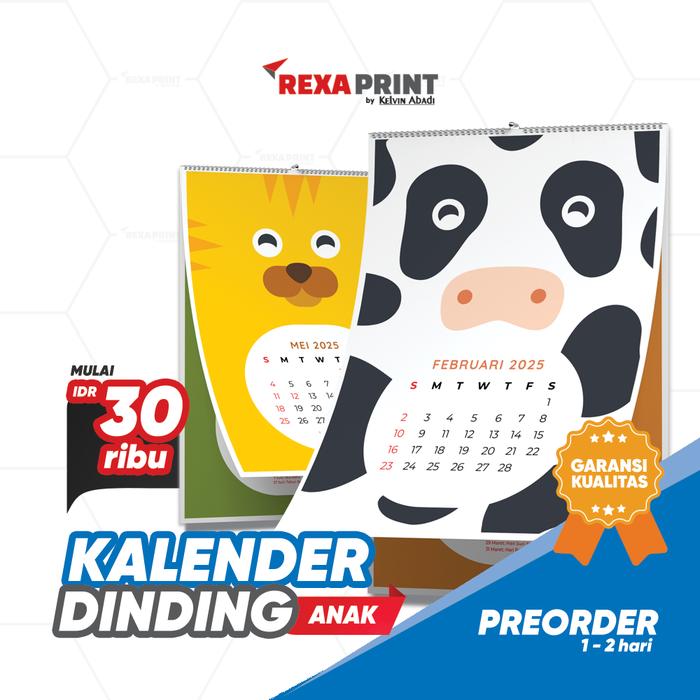 Gambar Kalender Dinding Lucu/Kalender Anak/Kalender Animal v1 dari Rexa Print Online undefined Tokopedia