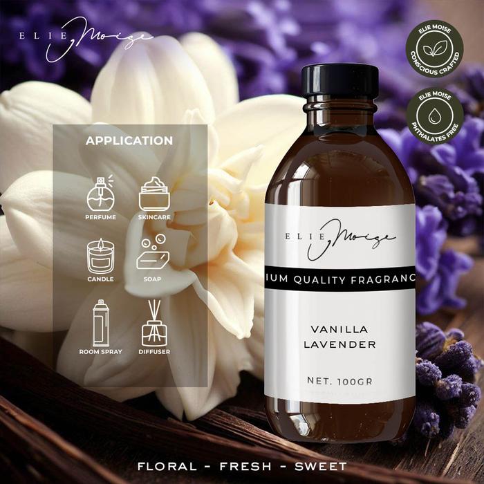 Vanilla Lavender Fragrance Oil untuk Perfume Parfum Scented Candle Room  Spray Skincare Soap Sabun Diffuser Pengharum Ruangan sample (2gr)