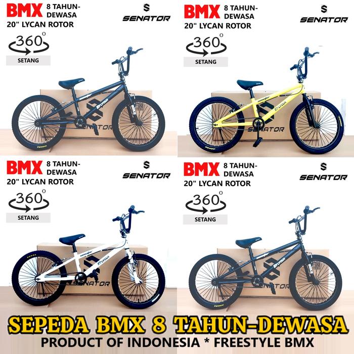 Gambar Senator Lycan Rotor Sepeda BMX Freestyle 20 Inci Setang Bisa Berputar 360 Derajat Rangka Steel Rem V-Brake Anak 8 Tahun Dewasa - Tidak Pilih Wrn dari Mateo Express undefined Tokopedia