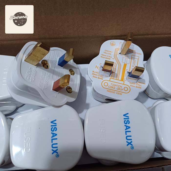 Gambar Steker kaki tiga visalux ac /luar negri jack plug dari Aberona undefined Tokopedia