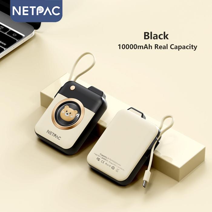 Gambar NETPAC Powerbank 10000mAh Fast Charging Lucu Mini Camera Design with Kabel Data Type C Lightning - Hitam-10000mAh dari Netpac Store undefined Tokopedia