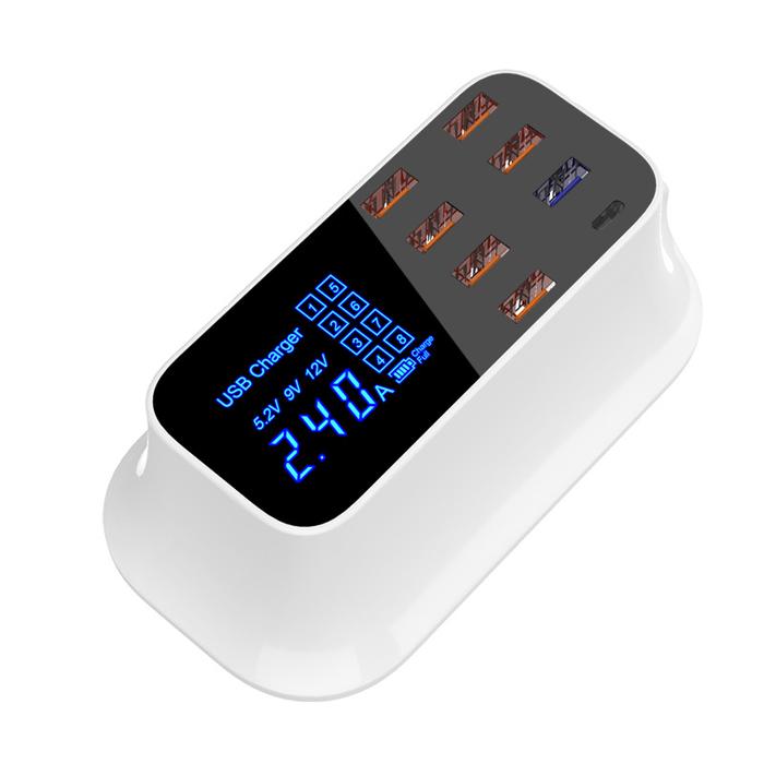 Gambar Smart Charger 8 USB Port Station + Led Display Indicator Fast Charge dari Jevan Rafael Shop undefined Tokopedia