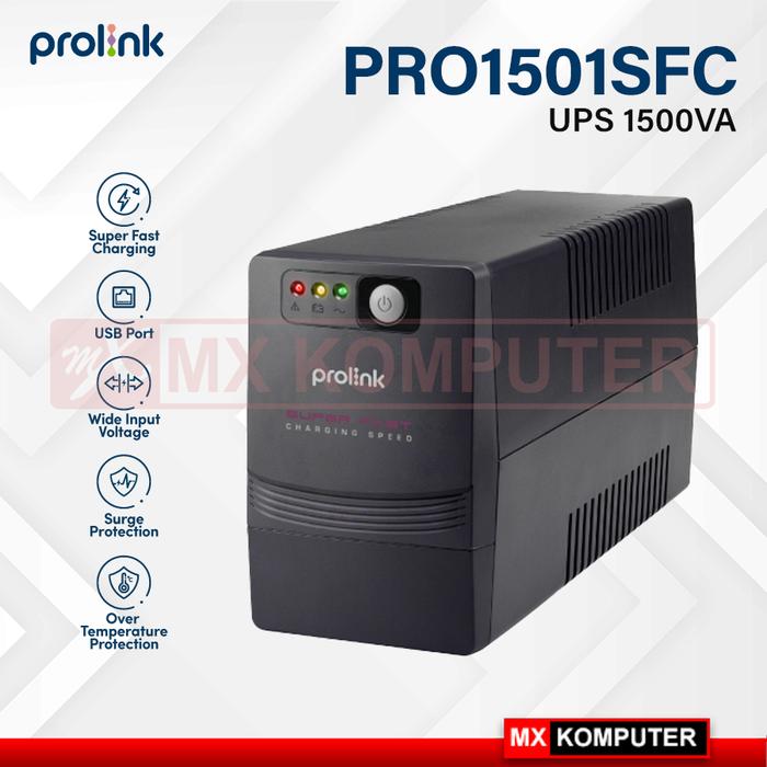 Gambar UPS PROLiNK 1500VA Super Fast Charging PRO1501SFCU dari MXKomputer_NEW undefined Tokopedia