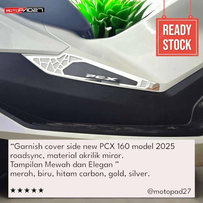 Gambar garnish body samping kiri kanan honda PCX 160 2025 - silver chroom dari tebe acc undefined Tokopedia