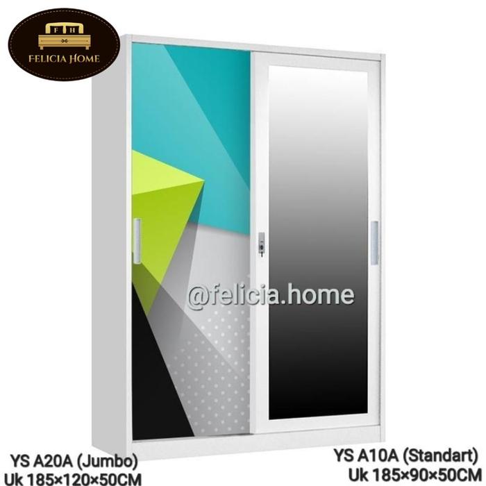 Gambar (READY MAKASSAR) Lemari Pakaian Besi Sliding 2 Pintu Ukuran Standart dan Jumbo - Putih - Pink, Standart dari SHP STOR3 undefined 4 Tokopedia