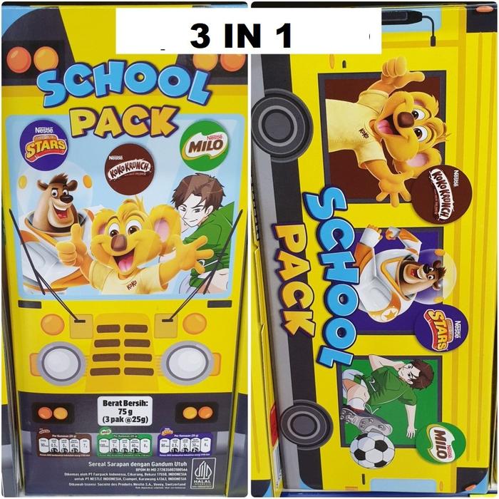 Gambar NESTLE SCHOOL PACK  PAKET SEREAL 3 in 1 KOKO KRUNCH HONEY STARS MILO dari Shea Babykids Store undefined Tokopedia