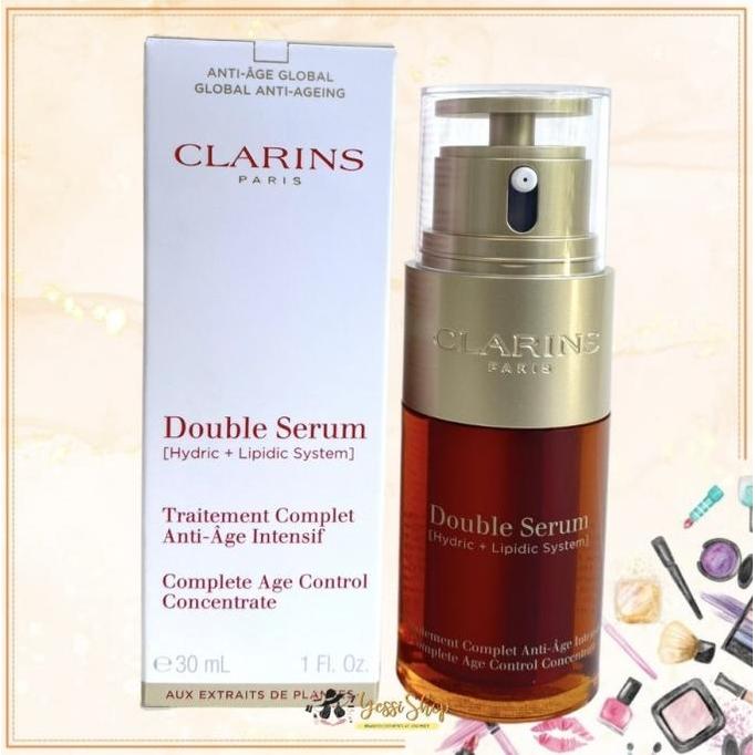 Gambar CLARINS DOUBLE SERUM COMPLETE AGE CONTROL CONCENTRATE 30ML NEW VERSION - Full Size 30ml dari Glowface. undefined Tokopedia