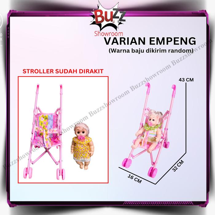 Gambar Baby Stroller Mainan Anak Perempuan Bunyi Nangis Dorongan Boneka Bayi - Varian Empeng, INCDus&Bubble dari Buzzshowroom undefined Tokopedia