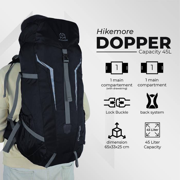 Gambar Tas Ransel Backpack Outdoor Carrier Gunung Hikemore Dopper - black hm dari RazzorID undefined Tokopedia