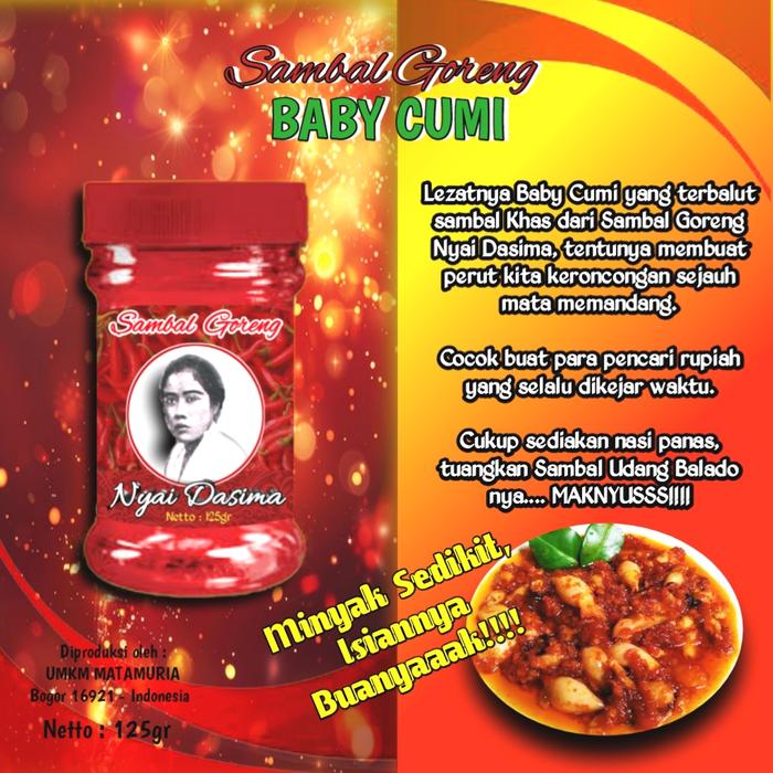 Gambar Sambal Baby Cumi | Nyai Dasima | 125gr - Medium dari Toko Dubai Shisha undefined Tokopedia