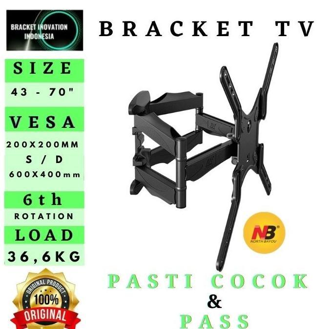 Gambar Braket bracket breket TV LED UHD 32 40 43 49 50 55 58 60 inci NB P5 - NB P5 UP TO 70" dari Rijaltokos2 undefined Tokopedia