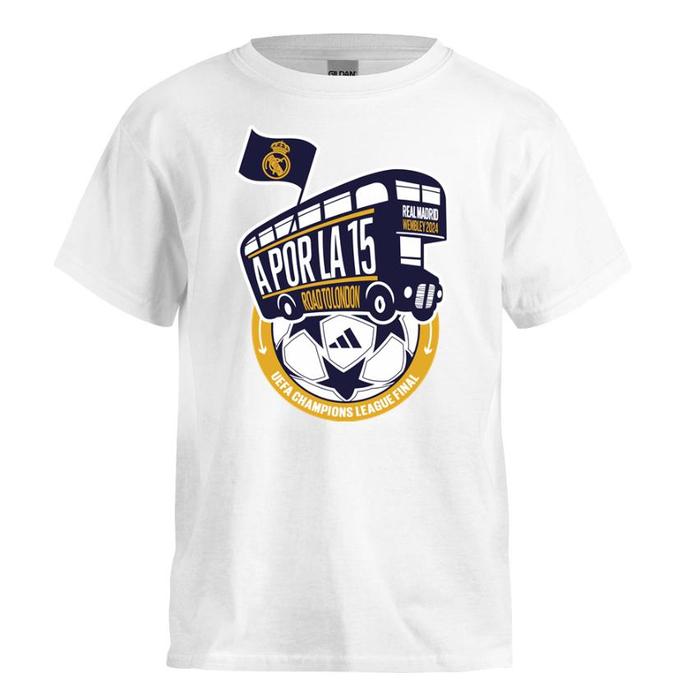 Gambar T-Shirt Kaos Real Madrid A Por La 15 Road to London UCL Final Wembley 2024 - White, S dari abdulah106 undefined Tokopedia