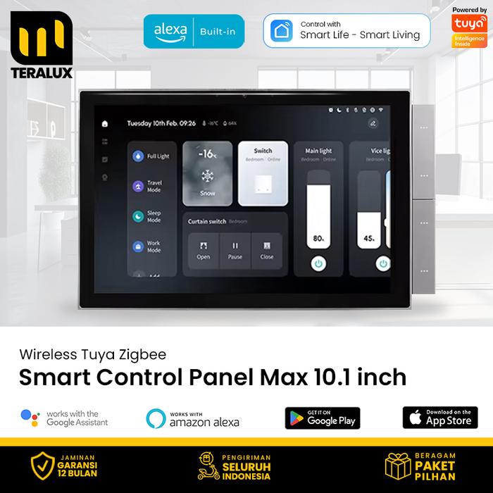 Gambar TERALUX Neo Panel 10 MAX Smart Home Control Zigbee Gateway 10 Inch Built In Alexa with HD Camera Local Switch 2 Gang Intercom dari Teralux Official Store undefined Tokopedia