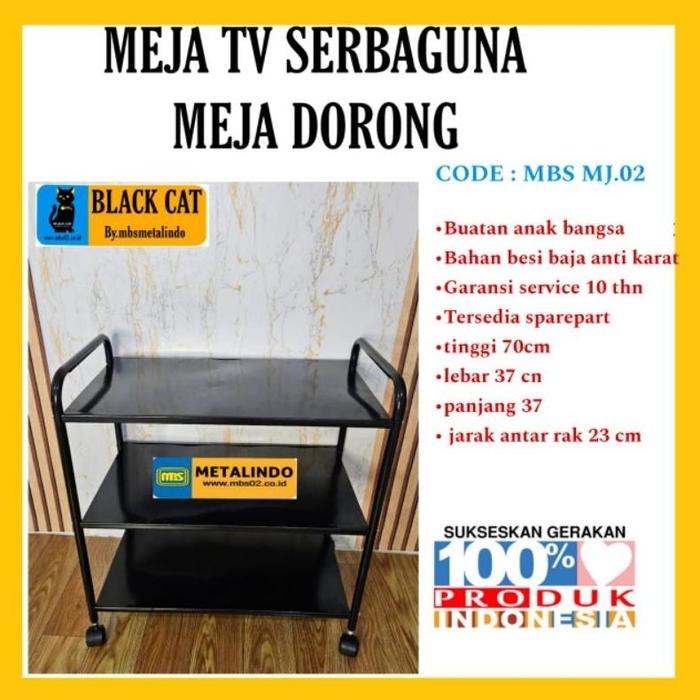 Gambar Meja tv dorong MBS meja dapur meja 3 susun serbaguna - MBS MJ02 3PLAT, Putih dari CV GADING MEGA undefined Tokopedia