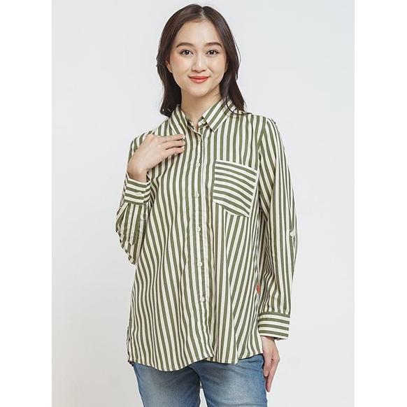 Gambar New^_^ DUST Kemeja Sanira Garis TENCEL Comfease (D.116407) - Hijau, M dari Mekar_Distro undefined Tokopedia