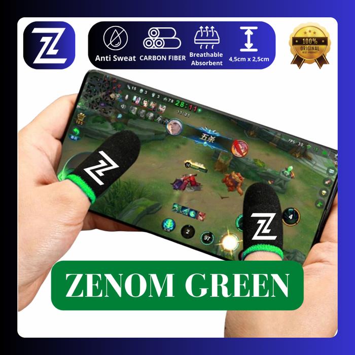 Gambar Sarung Jempol ZENOM Carbon Fiber Original Anti Keringat 1 Set Isi 2pc - Zenom Green dari Zenom Store undefined Tokopedia