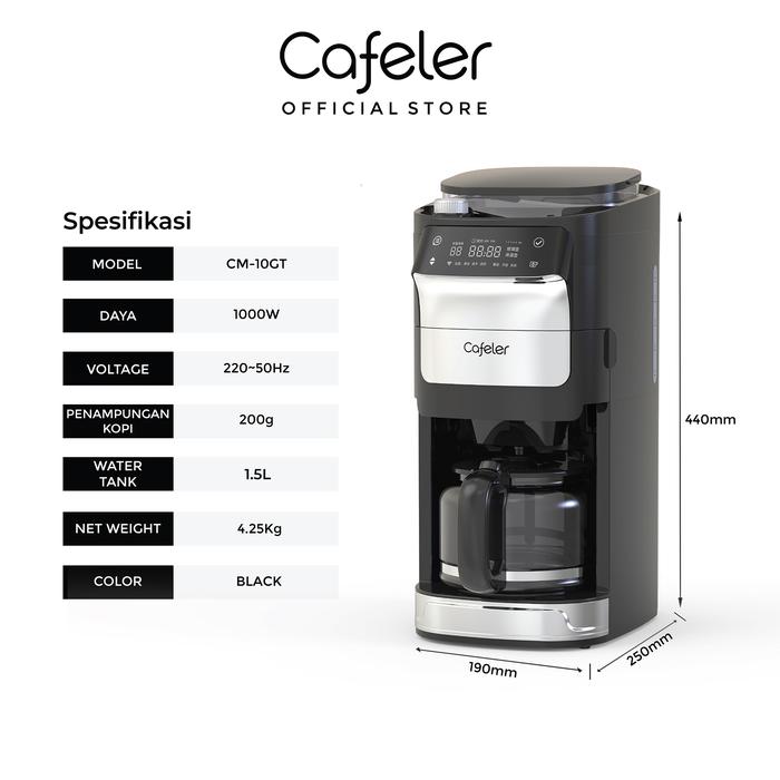 Gambar Cafeler Mesin Kopi Otomatis / Grinder / LED Screen Setting Waktu 24JAM - New!TouchScreen, Standar Packing dari Iceler Official undefined Tokopedia