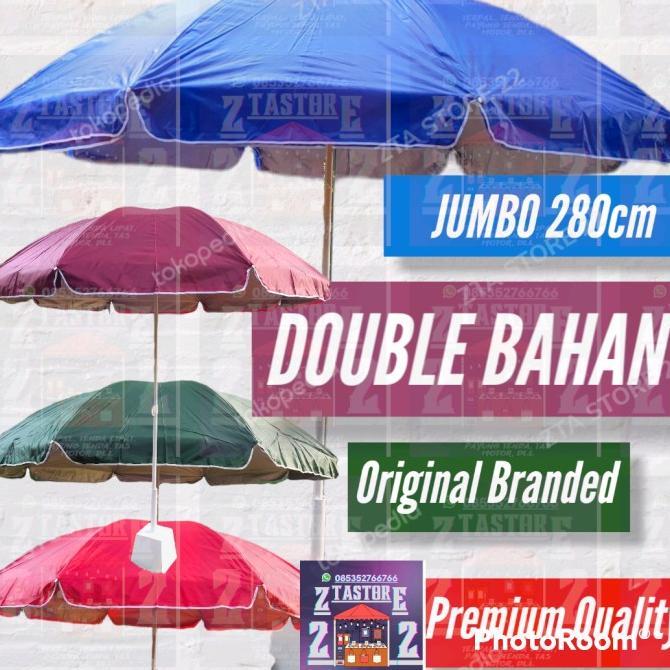 Gambar CV payung pantai jumbo 280cm DOBEL BAHAN 2 LAPIS payung tenda cafe bazar ## - merah cabe, BUBBLE WRAP dari originallkh undefined Tokopedia