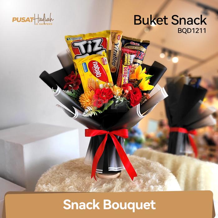 Gambar #PHP Snack Hand Bouquet / Buket Bunga Makanan Wisuda & Ulang Tahun (S) - BQD1211 dari Pusat Hampers Pekanbaru undefined Tokopedia