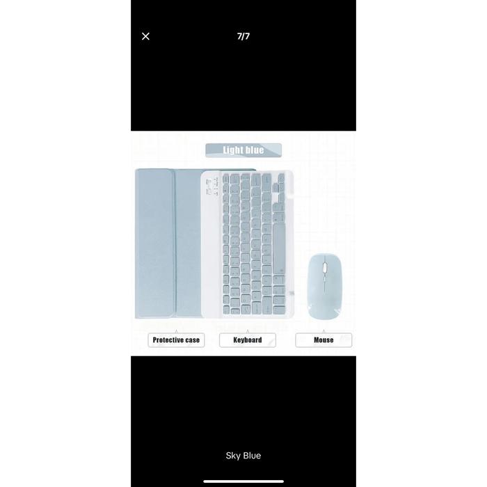 Gambar Infinix X pad Xpad 11 Inch" Flip Keyboard Macaron With Spen Hold Standing Book Cover - Biru Muda, Key+Case+Mouse dari Better Gadget undefined Tokopedia