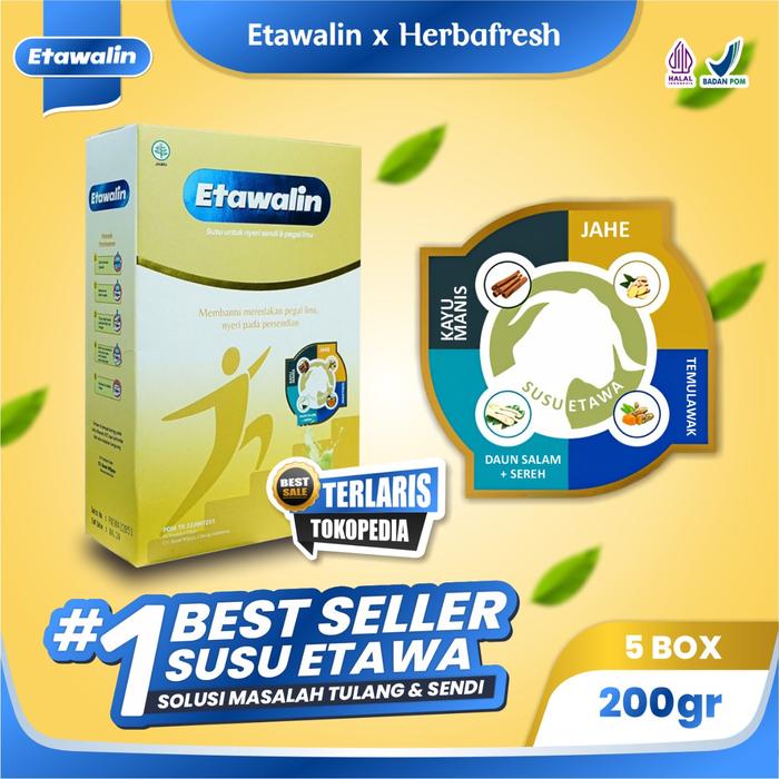 Gambar ETAWALIN Paket 5 Box Susu Etawa Atasi Masalah Tulang dan Persendian dari Nutriflakes.id undefined Tokopedia
