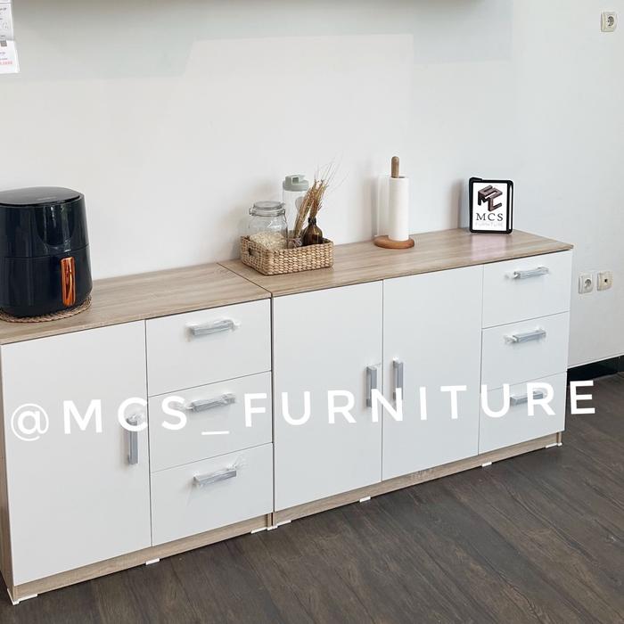Gambar Bufet Sideboard Lemari TV Dapur Serbaguna 2 Meter Mebel Furniture Semarang - Tipe A Oak Whit, Luar Jateng dari Mebel Semarang MCS Furniture undefined Tokopedia