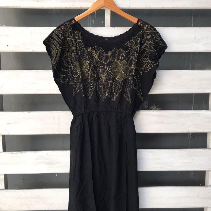 Gambar Baju dress terusan wanita bordir bali - Hitam dari santhi garment undefined Tokopedia