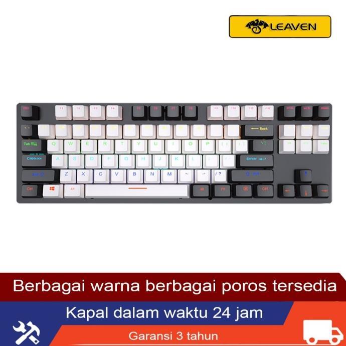 Gambar Leaven K550 Keyboard Mechanical Gaming Hotswap Tkl Rgb Usb - Hitam Putih, Red Switch dari Gesit Gaming undefined Tokopedia