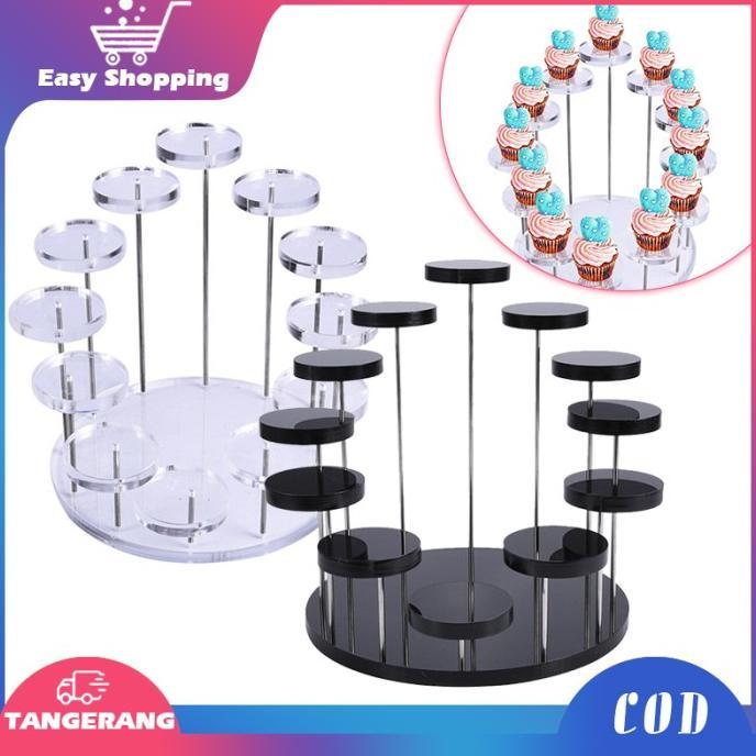 Gambar TERBARU Stand Display Kue Akrilik Stand Display Cupcake Dessert Stand Display Perhiasan Untuk Dekorasi Pesta Pernikahan - Hitam-3-grid dari permadani house undefined Tokopedia