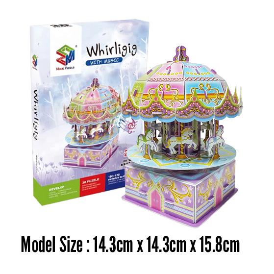 Gambar 3D Puzzle With Music - WHIRLIGIG / KOMEDI PUTAR - Music Box - ZM303 dari Cherish Online undefined Tokopedia
