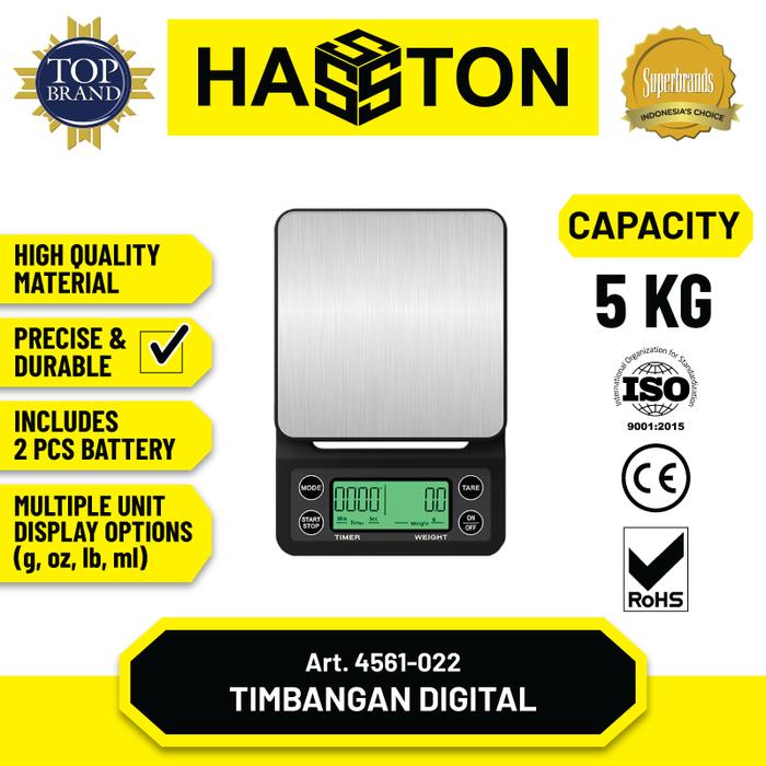 Gambar Hasston Timbangan Digital 5kg / Digital Scale (4561-022) dari Hasston Tools undefined 5 Tokopedia