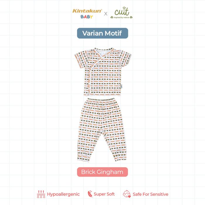 Gambar [PELUK SI KECIL] Cuit Kimono Set Bayi Snap Button Mix Tangan Pendek Celana Panjang Anak Soji Motif Minimalis II Green Machine - Brick Gingham, NB (0-3 Bulan) dari Peluk si Kecil Kab. Bandung Tokopedia