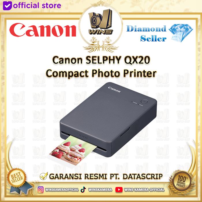 Gambar Canon SELPHY QX20 Compact Photo Printer | Canon QX 20 MOBILE PRINTER WIFI - Dark Grey, Tanpa Paper dari WINS OFFICIAL STORE undefined Tokopedia