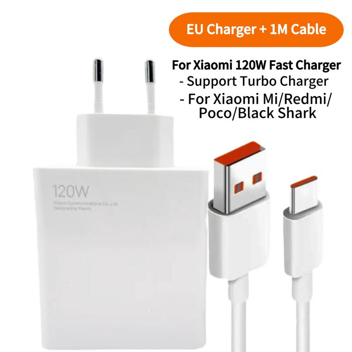 Gambar Charger Xiaomi 120 Watt Original Turbo Fast Charging Type C 6A Casan Xiomi Carger - Set*120W*1M dari Fingertip Mall undefined Tokopedia