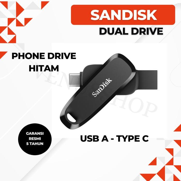 Gambar SanDisk Phone Drive USB Type-C & Type-A For Your Everday Use - Garansi Resmi - Black, 128 gb dari VENUS SHOP JAKARTA undefined Tokopedia