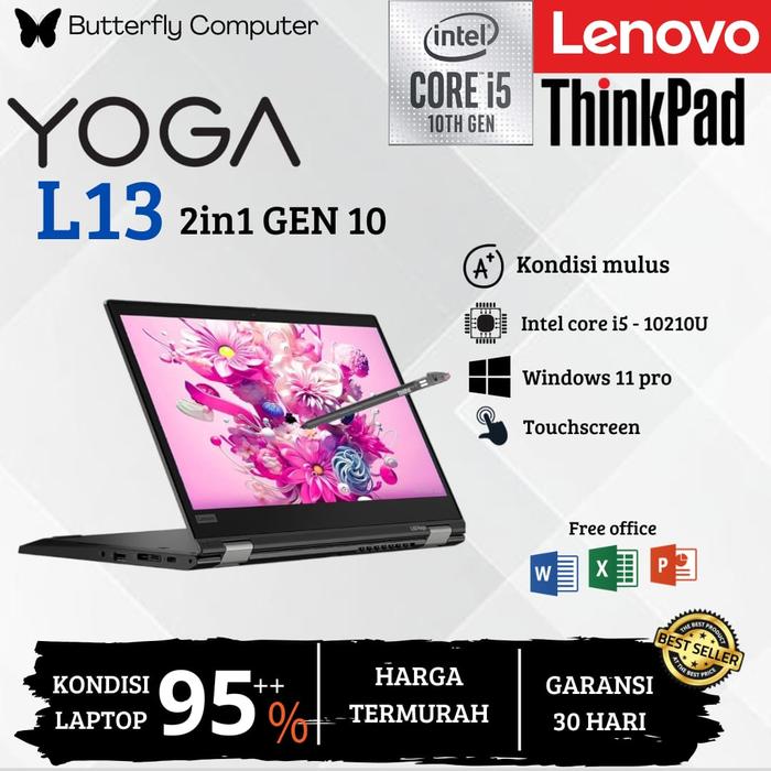 Jual Laptop Lenovo ThinkPad 2IN1 Yoga L13 Core i5 Gen 10 RAM 16GB