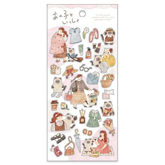 Gambar Mind Wave | The Girl Sticker - Together with the Cat dari Gift Space undefined Tokopedia