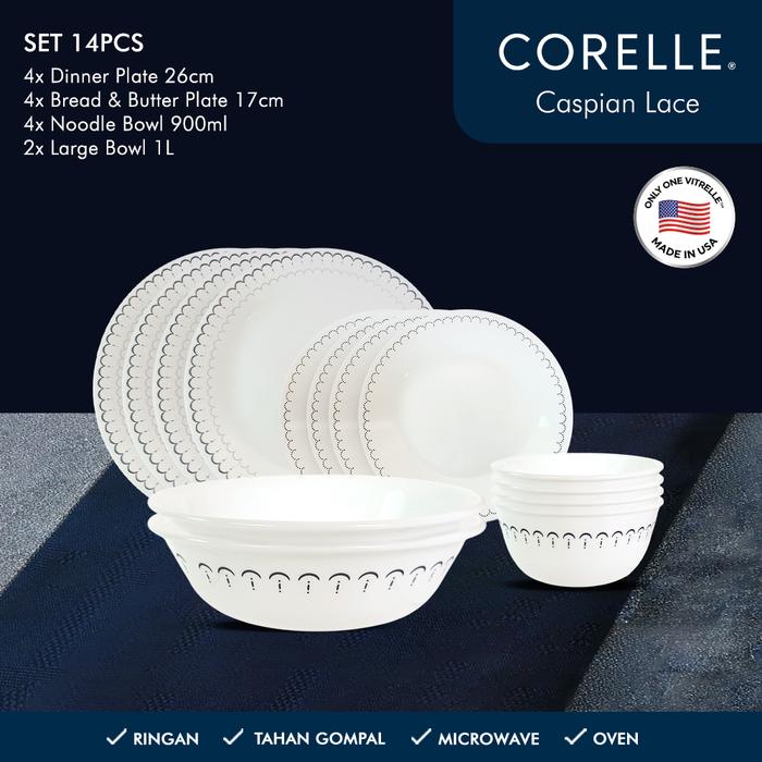 Piring Makan Linen Weave Corelle Promo Corelle Caspian Lace Dinner
