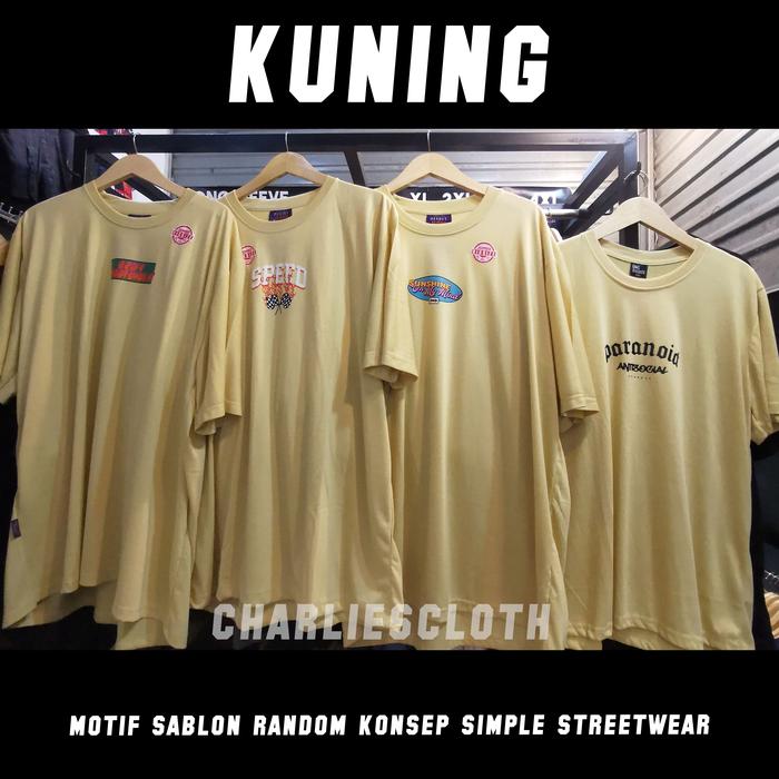 Gambar Baju Jumbo Pria Kaos Big Size Cowok 2XL 3XL 4XL 5XL 6XL 7XL Katun Motif Simple Keren - Kuning, 2XL dari CHARLIESCLOTH undefined Tokopedia