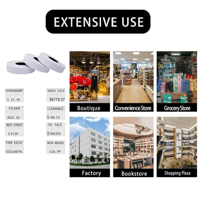 Gambar (1 SLOP = 10 ROLL) Kertas Label Harga Roll 1 Baris / Price Labeller Paper 1 Line / Refill Label Harga 2 Baris / Sticker Label Harga / Price Label 2 Line - 2 Line, Kuning dari officeXpres undefined Tokopedia