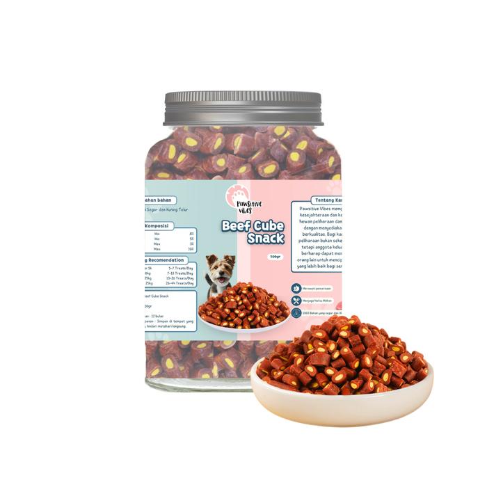 Gambar [GROSIR] Cemilan Anjing Murah 500gr - Snack Anjing Kering - Dog Food - Biskuit Anjing - Snack Sehat & Multivitamin - Makanan Anjing - beef cube, 500g dari Pawsitive Official undefined Tokopedia