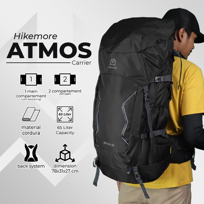 Gambar Tas Gunung Carrier Ransel Backpack Camping Hikemore Atmos Setara Eiger - Black, 45 L dari Riung Adventure undefined Tokopedia