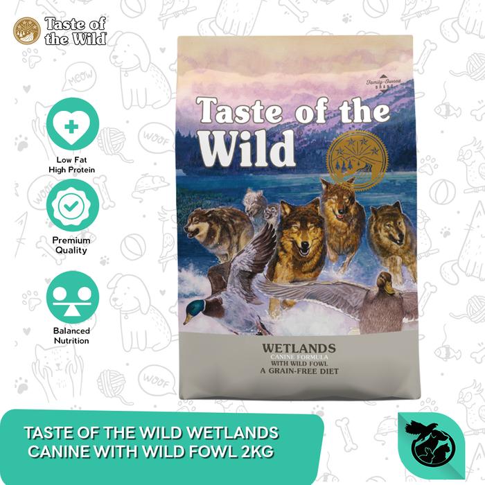Taste Of The Wild Wetlands Canine Recipe Wild Roasted Fowl Dry Dog Food  Makanan Anjing 2kg