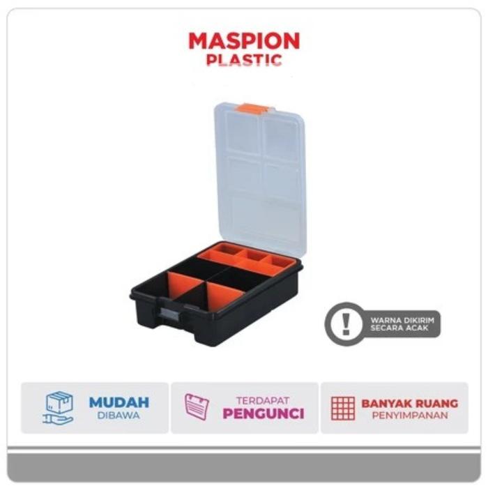 Gambar Maspion Toolbox Classy 13 BM T162 & 2315 Plastik Kuat Hitam Orange 16x30x14 cm untuk Alat Pertukangan dan Perkakas - Toolbox 2315 dari Formiana undefined Tokopedia