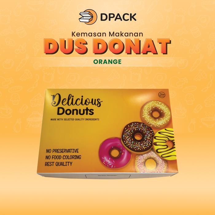 Gambar Box Donat Isi 6 Pcs | Dus Donat | Kemasan Donat Bahan Ivory - Orange dari Dpack Indonesia undefined Tokopedia