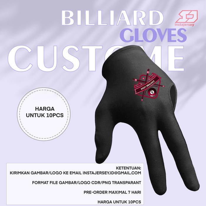 Gambar Sarung Tangan Glove Billiard Billyard Biliard Bilyard Custom Print DTF - Full Glove dari instajersey undefined Tokopedia